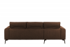 RICANO Narożnik skórzany w stylu loft na nóżkach brązowy lewy ciemny brązowy - zdjęcie 5