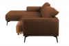 RICANO Narożnik skórzany w stylu loft na nóżkach brązowy lewy ciemny brązowy - zdjęcie 8