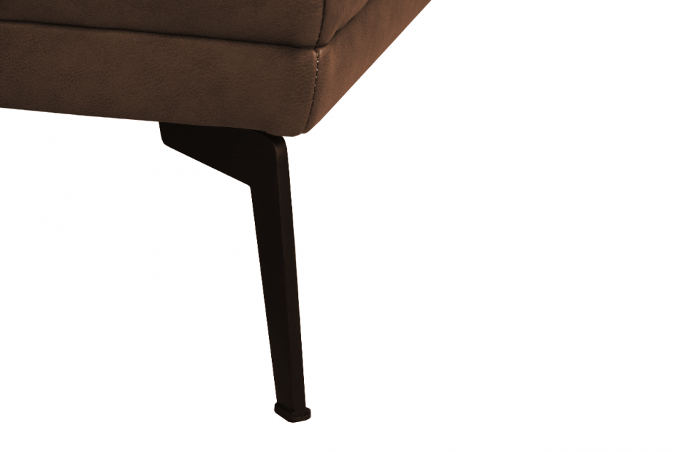 RICANO Narożnik skórzany w stylu loft na nóżkach brązowy lewy ciemny brązowy - zdjęcie 9
