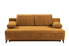 VENTI Sofa z funkcją spania z podłokietnikami welur musztarda musztardowy - zdjęcie 1