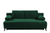 VENTI Sofa z funkcją spania z podłokietnikami welur butelkowa zieleń ciemny zielony - zdjęcie 1