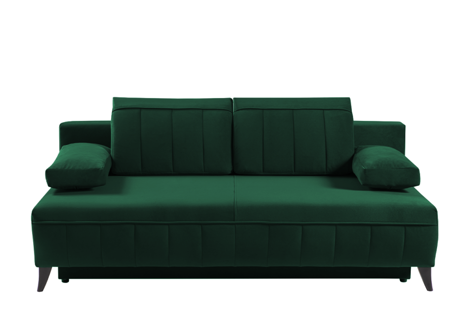 VENTI Sofa z funkcją spania z podłokietnikami welur butelkowa zieleń ciemny zielony - zdjęcie 0