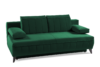 VENTI Sofa z funkcją spania z podłokietnikami welur butelkowa zieleń ciemny zielony - zdjęcie 3