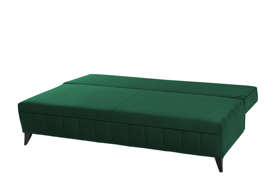 VENTI Sofa z funkcją spania z podłokietnikami welur butelkowa zieleń ciemny zielony - zdjęcie 4