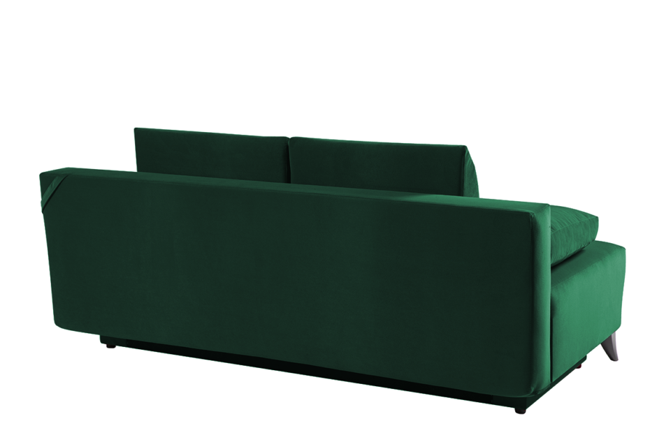 VENTI Sofa z funkcją spania z podłokietnikami welur butelkowa zieleń ciemny zielony - zdjęcie 3