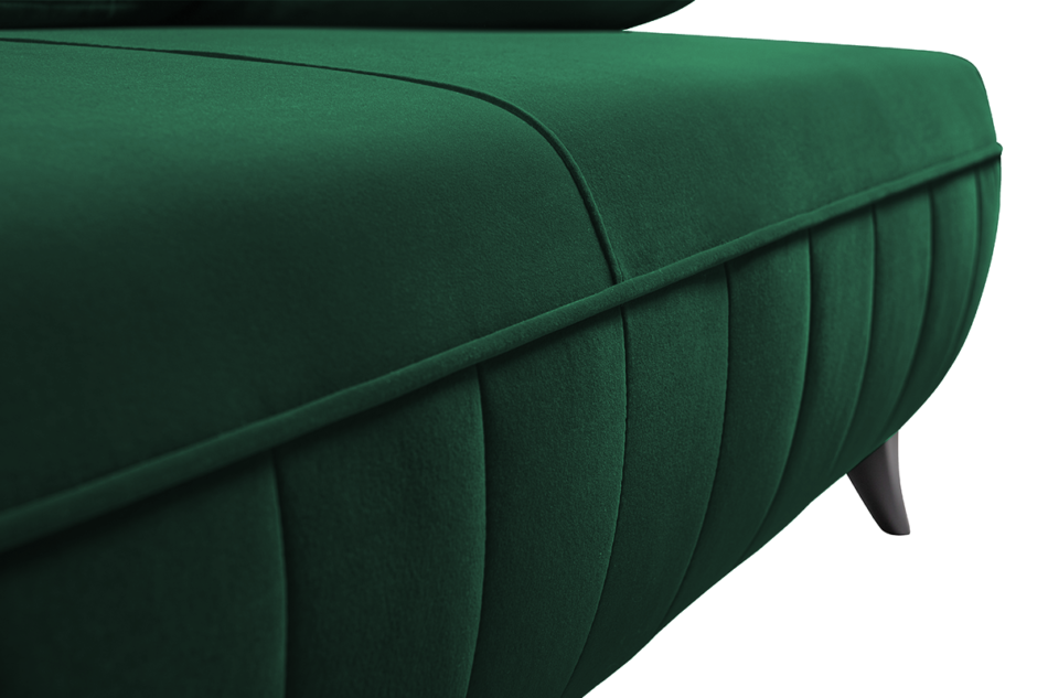 VENTI Sofa z funkcją spania z podłokietnikami welur butelkowa zieleń ciemny zielony - zdjęcie 5