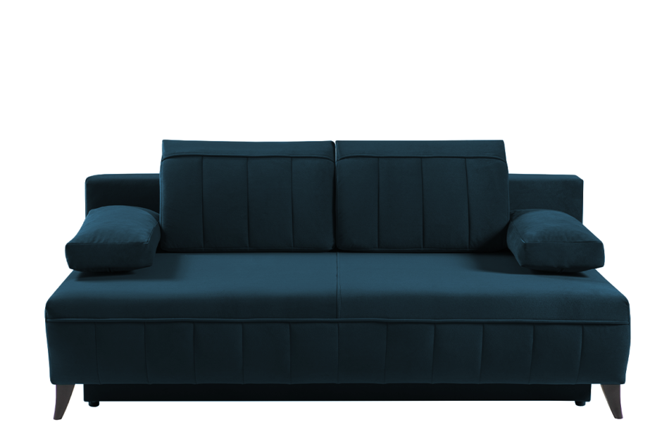 VENTI Sofa z funkcją spania z podłokietnikami welur niebieska morski - zdjęcie 0