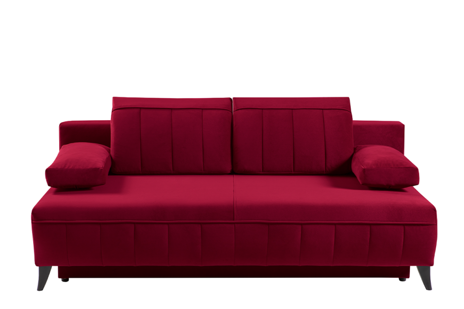 VENTI Sofa z funkcją spania z podłokietnikami welur bordowa bordowy - zdjęcie 0