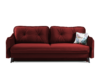 MELICO Kanapa rozkładana duże poduszki welur czerwona bordowy - zdjęcie 1
