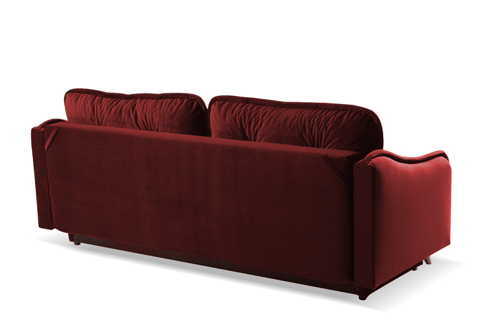 MELICO Kanapa rozkładana duże poduszki welur czerwona bordowy - zdjęcie 4