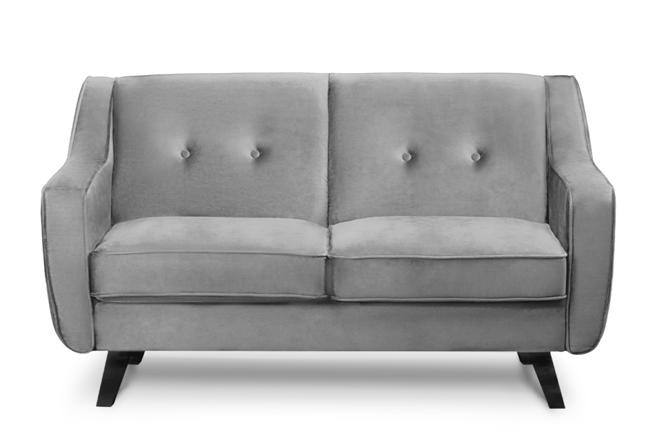 TERSO Skandynawska sofa 2 osobowa welur jasny szary jasny szary - zdjęcie 0