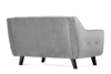TERSO Skandynawska sofa 2 osobowa welur jasny szary jasny szary - zdjęcie 3