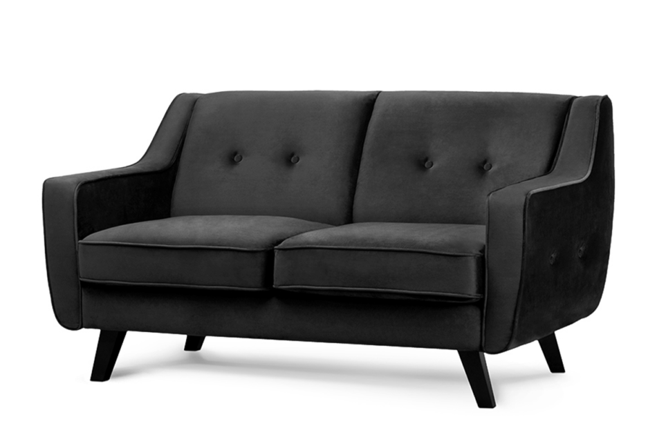 TERSO Skandynawska sofa 2 osobowa welur grafit grafitowy - zdjęcie 1