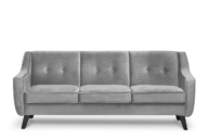 Skandynawska sofa 3 osobowa welur jasny szary