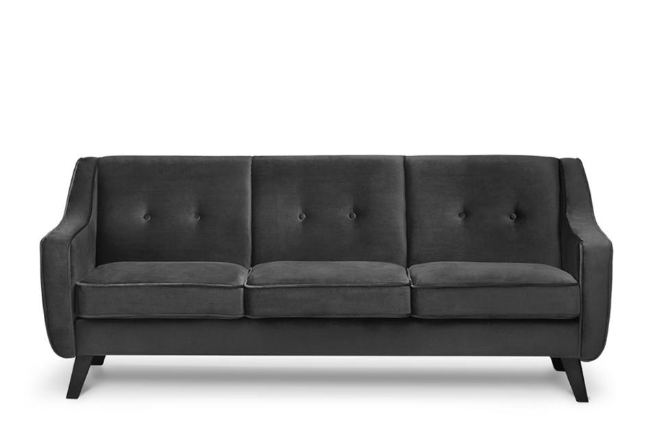 TERSO Skandynawska sofa 3 osobowa welur grafit grafitowy - zdjęcie 0