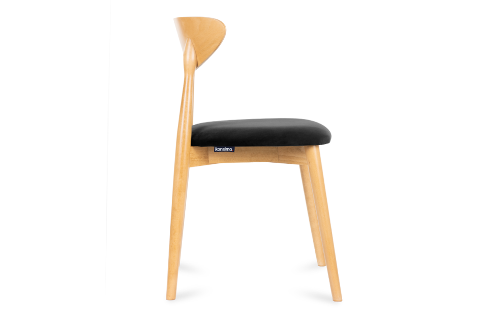 RABI Krzesło drewniane dąb czarny welur czarny/jasny dąb - zdjęcie 2