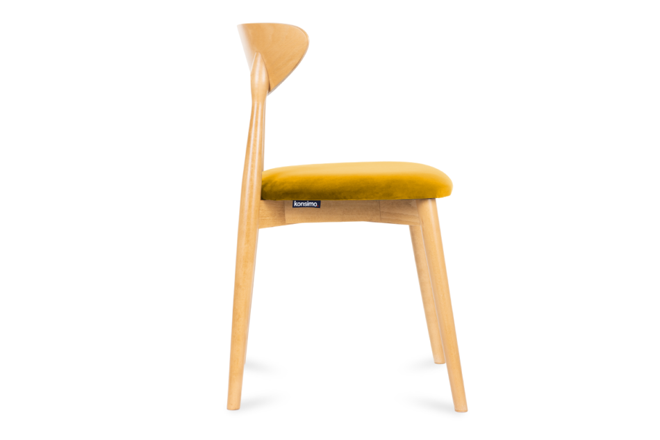 RABI Krzesło drewniane dąb żółty welur musztardowy/dąb jasny - zdjęcie 2