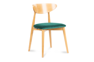 RABI, https://konsimo.pl/kolekcja/rabi/ Krzesło drewniane dąb butelkowa zieleń welur ciemny zielony/dąb jasny - zdjęcie