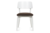 VINIS Krzesło nowoczesne białe drewniane brąz brązowy/biały - zdjęcie 2