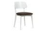 VINIS Krzesło nowoczesne białe drewniane brąz brązowy/biały - zdjęcie 1