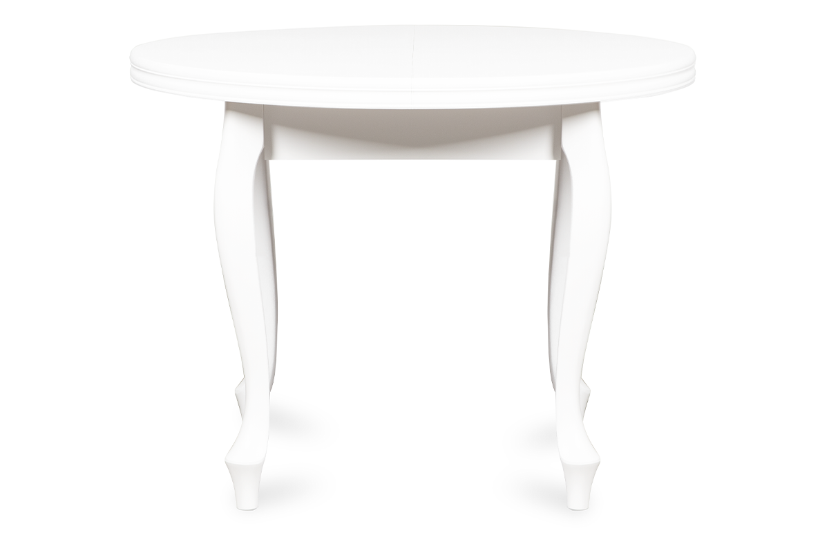 Okrągły stół rozkładany glamour biały