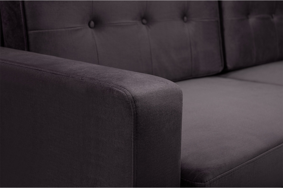 GUSTINA Skandynawska sofa 3 osobowa z funkcją spania grafitowa ciemny szary - zdjęcie 5