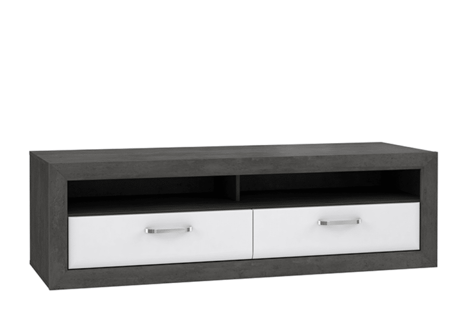 LENNOX NEW Stylowa szafka RTV z szufladami ciemny szary/biały - zdjęcie 0