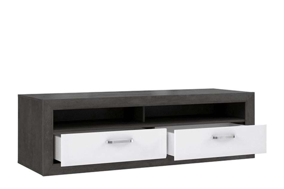 LENNOX NEW Stylowa szafka RTV z szufladami ciemny szary/biały - zdjęcie 2