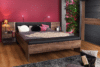 BELLEVUE Łóżko z oświetleniem LED dąb szlachetny/czarny - zdjęcie 5