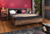 BELLEVUE Łóżko z zagłowkiem tapicerowanym dąb szlachetny/czarny - zdjęcie 4