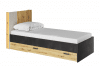 CAGO Pojedyncze łóżko z szufladami do pokoju nastolatka dąb / szary / czarny dąb artisan/szary/czarny - zdjęcie 1