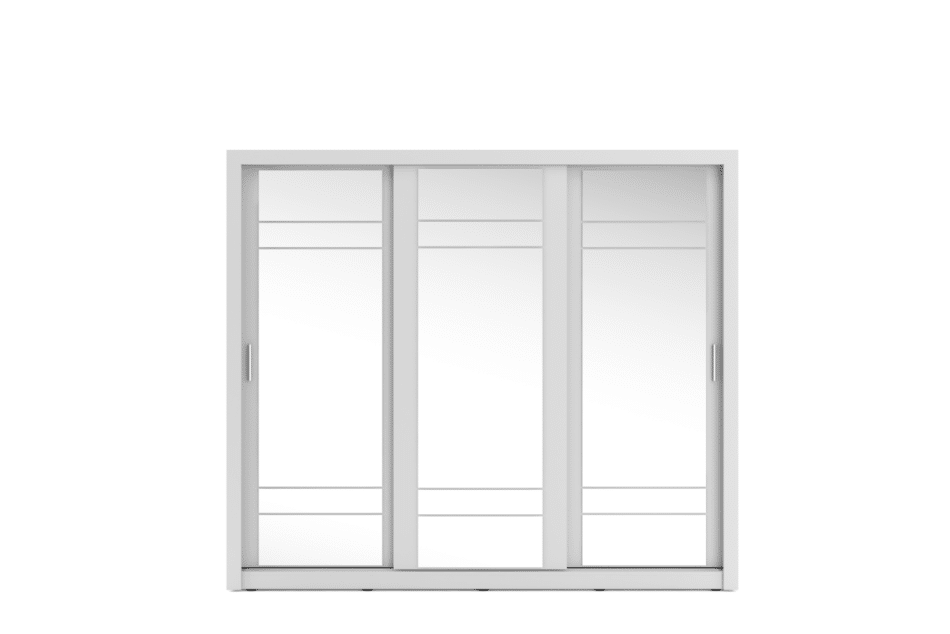 APERA Duża szafa trzydrzwiowa z lustrem biała biały - zdjęcie 3