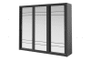 APERA Duża szafa trzydrzwiowa z lustrem czarna czarny - zdjęcie 1