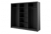 APERA Duża szafa trzydrzwiowa z lustrem czarna czarny - zdjęcie 3