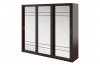 APERA Duża szafa trzydrzwiowa z lustrem wenge wenge - zdjęcie 1