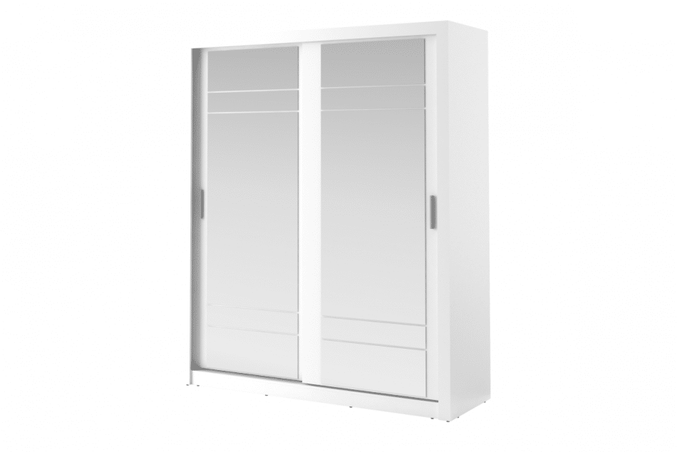 APERA Pojemna szafa dwudrzwiowa z lustrem biała biały - zdjęcie 0