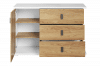 TINCTO Komoda z szufladami do salonu hikora naturalna/biały - zdjęcie 3