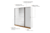 CALIBO Szafa przesuwna do sypialni z lustrem biały/dąb stirling - zdjęcie 6