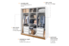 CALIBO Szafa przesuwna do sypialni z lustrem biały/dąb stirling - zdjęcie 7