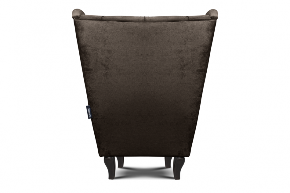 BROMO Pikowany fotel uszak brązowy brązowy - zdjęcie 3