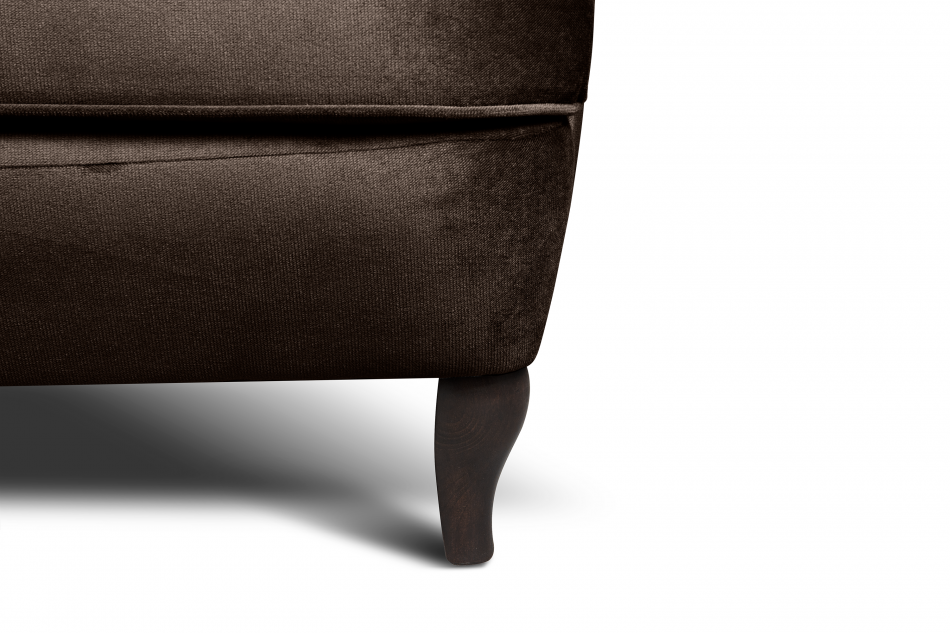 BROMO Pikowany fotel uszak brązowy brązowy - zdjęcie 5