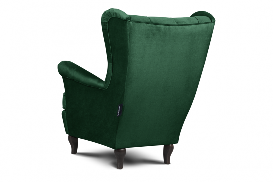 BROMO Pikowany fotel uszak butelkowa zieleń ciemny zielony - zdjęcie 3