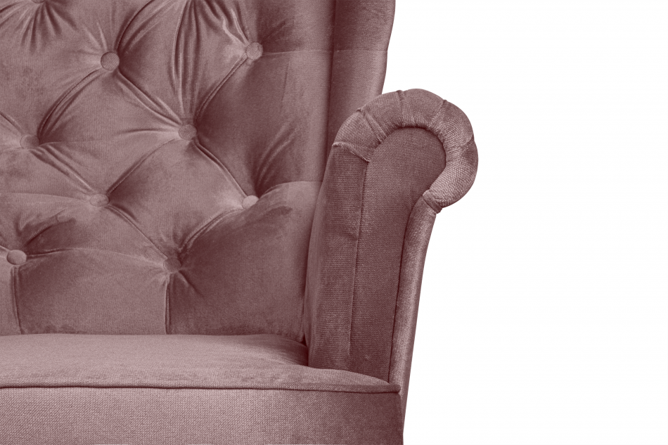 BROMO Pikowany fotel uszak różowy różowy - zdjęcie 6