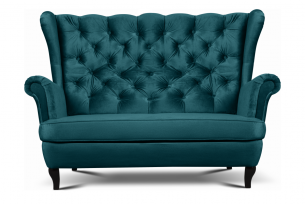 BROMO, https://konsimo.pl/kolekcja/bromo/ Pikowana sofa uszak niebieska morski - zdjęcie