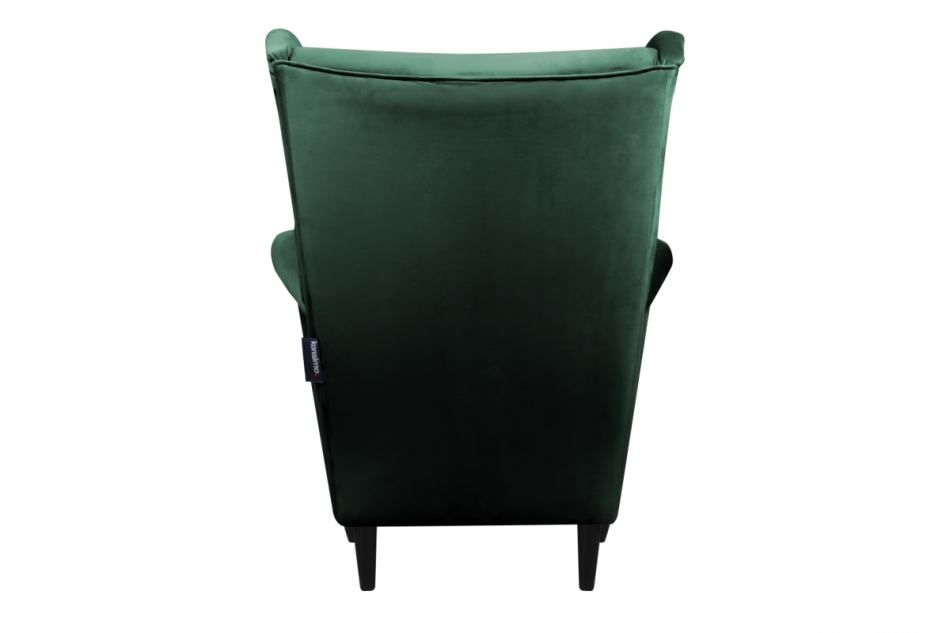 LETO Welurowy fotel uszak butelkowa zieleń ciemny zielony - zdjęcie 5