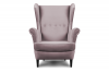 LETO Welurowy fotel uszak różowy różowy - zdjęcie 1
