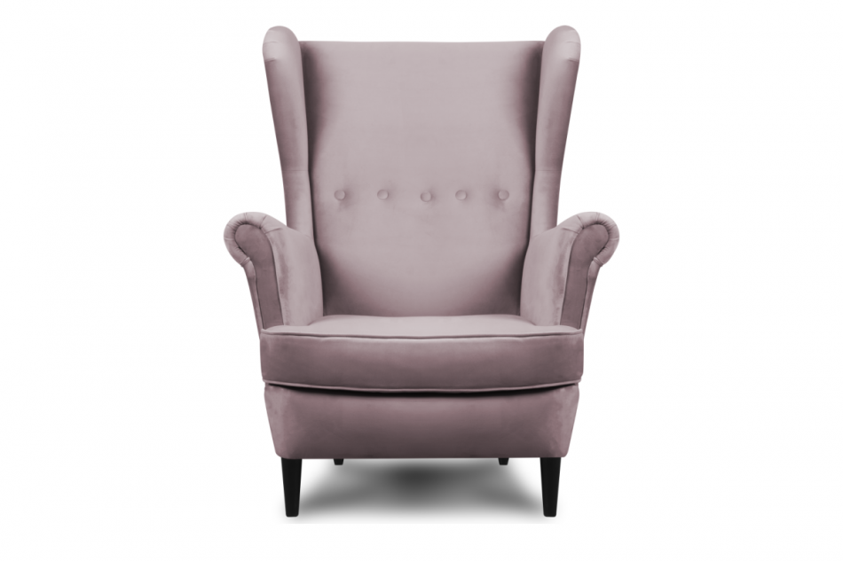 LETO Welurowy fotel uszak różowy różowy - zdjęcie 0