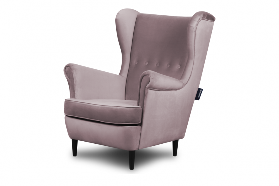 LETO Welurowy fotel uszak różowy różowy - zdjęcie 2