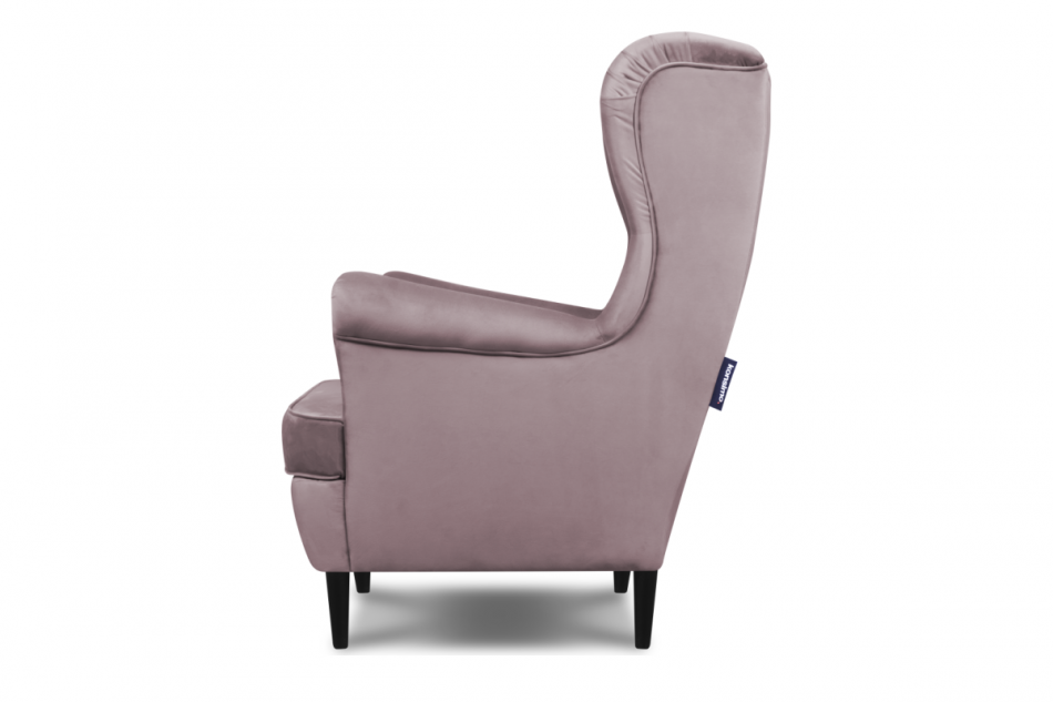 LETO Welurowy fotel uszak różowy różowy - zdjęcie 3