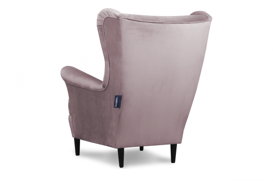 LETO Welurowy fotel uszak różowy różowy - zdjęcie 4
